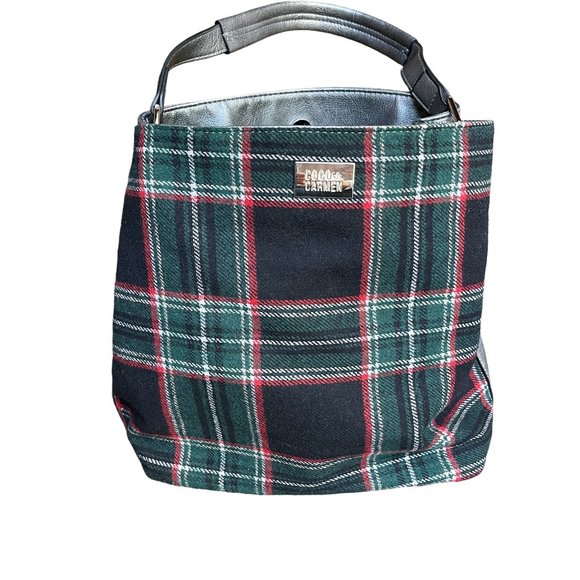 Coco + Carmen bag purse in plaid silver design. - Picture 1 of 10